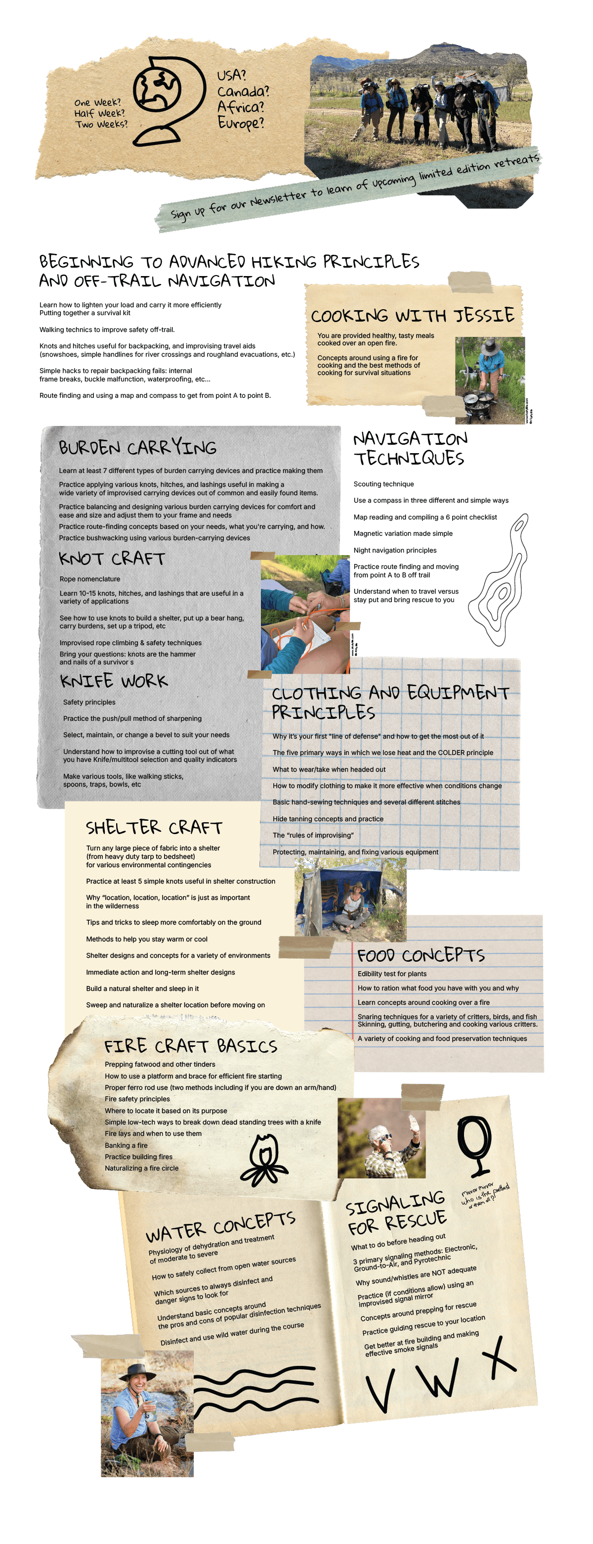 Overview of skills learned at OWLS Limited Edition Retreats